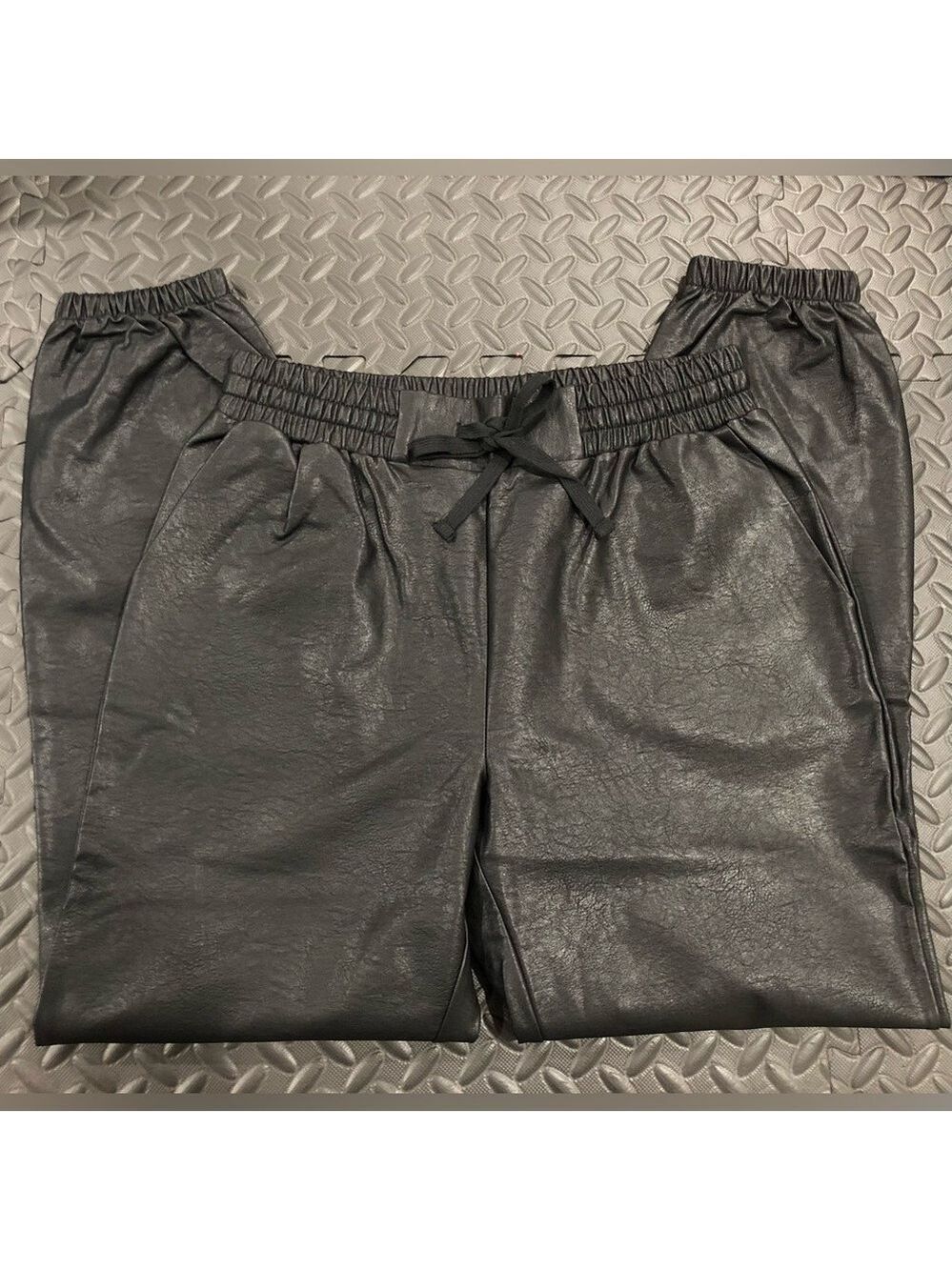 610. NWT!!Dance & Marvel Faux Leather Black Joggers